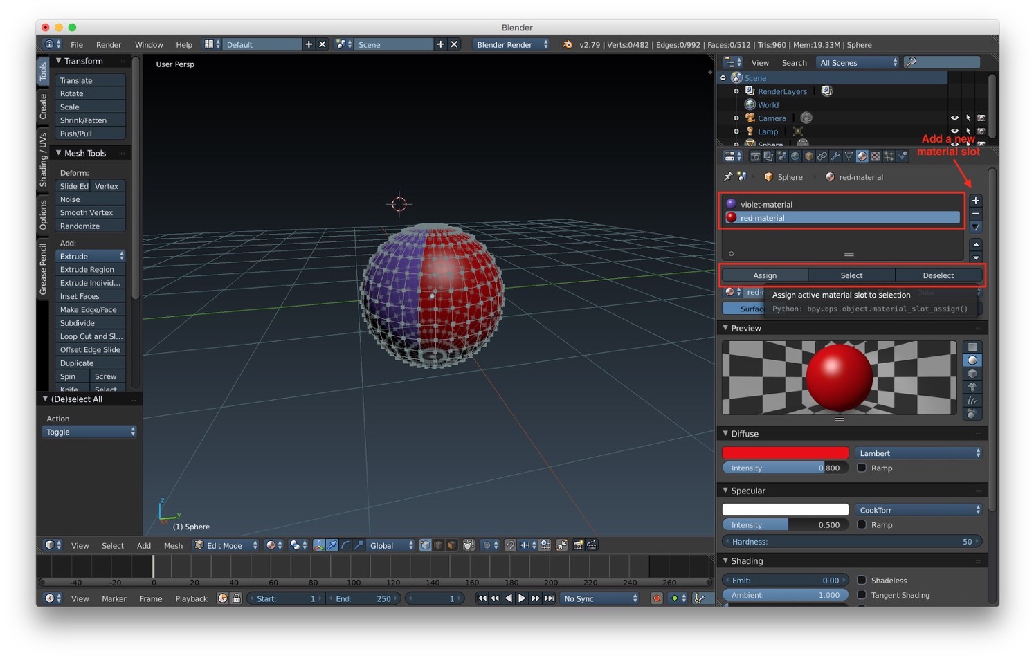 It is possible to assign multiple material to the same objects