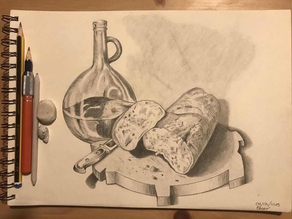 Still life: demijohn and bread 🍞