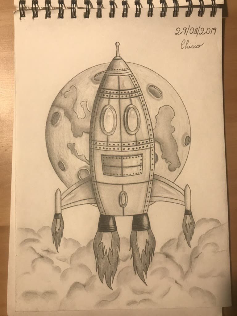 Cartoon rocket to the moon 🚀🌝