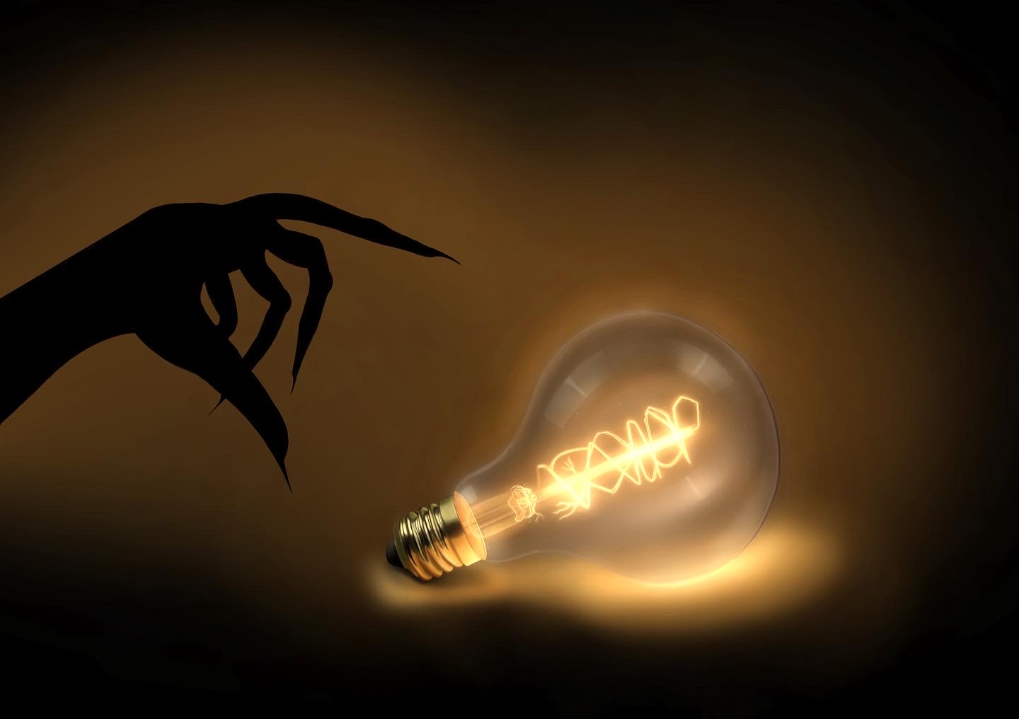 Light bulb and a hand 💡✋