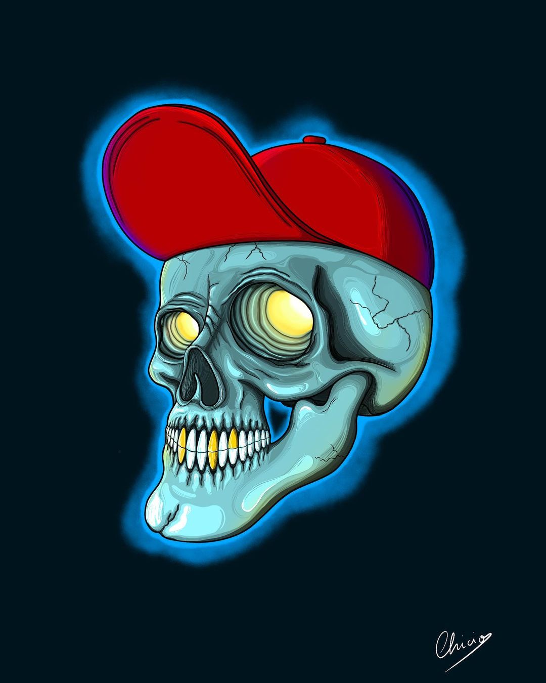 Skull with a cap 💀🧢