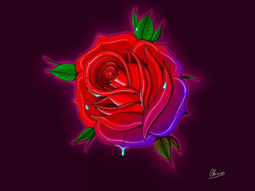 Neon rose 🌹💜