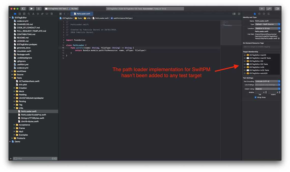 The implementation of the PathLoader class for SwiftPM